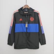 22/23  Man United Black and Blue Windbreaker  With Cap Thai Quality