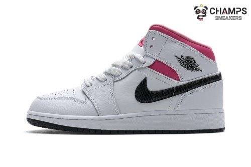 Pk God Air Jordan 1 Mid White Black Hyper Pink 555112-106