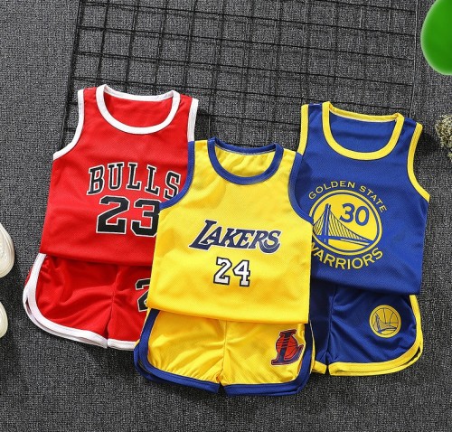 2021 Summer Short Cartoon Print Tops Outfits New Baby Overstock Sports Basketball Children Clothing newborn jersey outfit kid