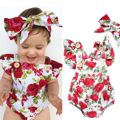 Floral Baby Girls' Ruffle Rompers Baby Girl Romper Baby Clothes Newborn