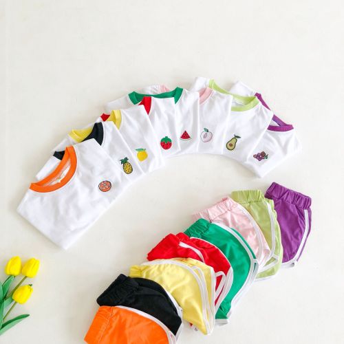 Cute Fruit Pattern Boy Girl Tops Pants Outfits Summer Baby Set