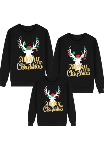 Family Matching Outfits Merry Christmas Shirt Black - Adult