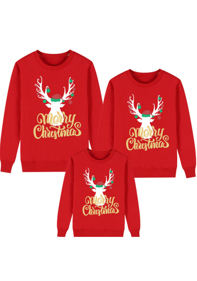 Family Matching Outfits Merry Christmas Shirt Red - Kids