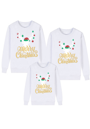 Family Matching Outfits Merry Christmas Shirt White - Adult