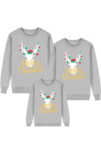Family Matching Outfits Merry Christmas Shirt Grey - Kids