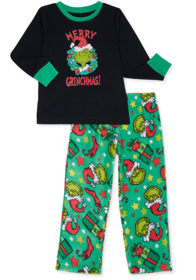 Family Matching Outfits Green Merry Christmas Pajama Set - Kids