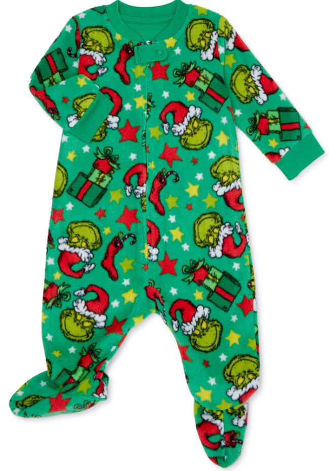 Family Matching Outfits Green Merry Christmas Pajama Rompers - Baby