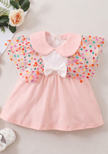 Baby Girl Summer Print Polka Dot Short Sleeve Dress
