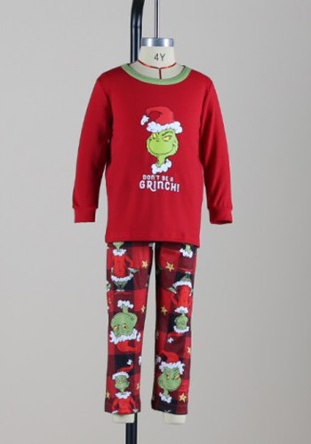 Family Matching Outfits Red Merry Christmas Pajama Set - Kids