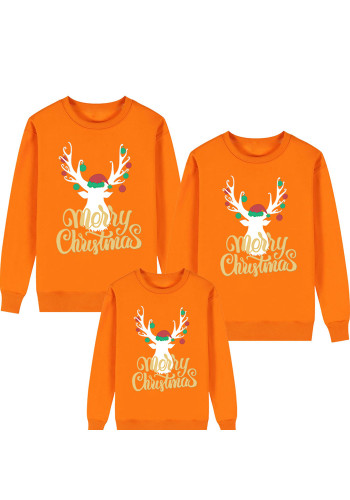 Family Matching Outfits Merry Christmas Shirt Orange - Kids