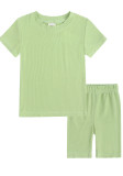 Mommy And Me Clothes Summer Casual Green Two Piece Shorts Pajama Set