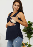 Summer Blue Maternity Nursing Tank Top