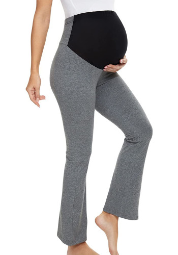 Summer Grey Maternity High Waist Pocketed Yoga Pants