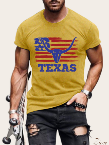 Texas Map S-5XL Oversized Men's Short Sleeve T-Shirt Plus Size Casual Loose Shirt