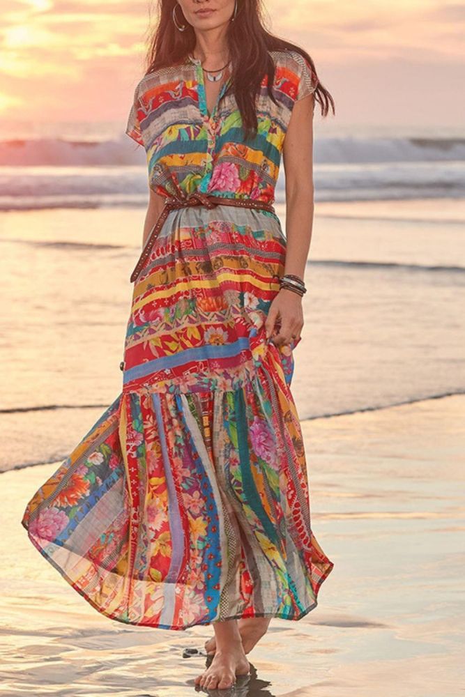 Fashion Print Vacation Dresses