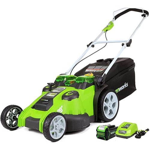 Greenworks 40V 20-Inch Cordless (2-In-1) Push Lawn Mower, 4.0Ah + 2.0Ah Battery and Charger Included 25302 4.0Ah + 2.0Ah Mower