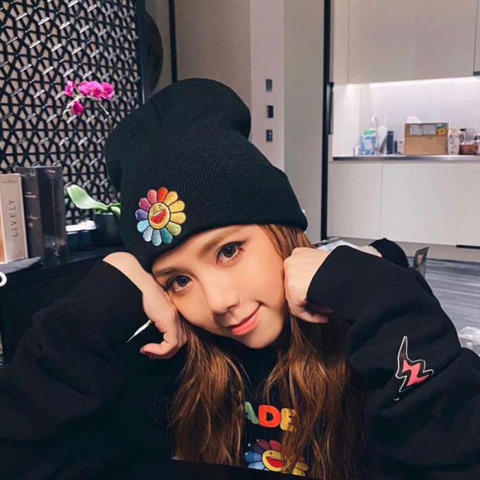 J Balvin X Takashi Murakami black Knitted hat HFYMMZ040