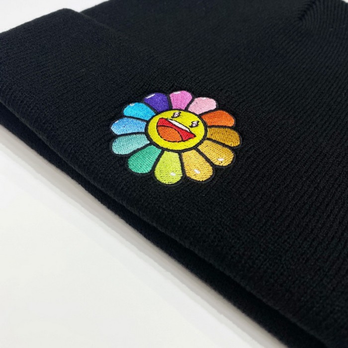 J Balvin X Takashi Murakami black Knitted hat HFYMMZ040