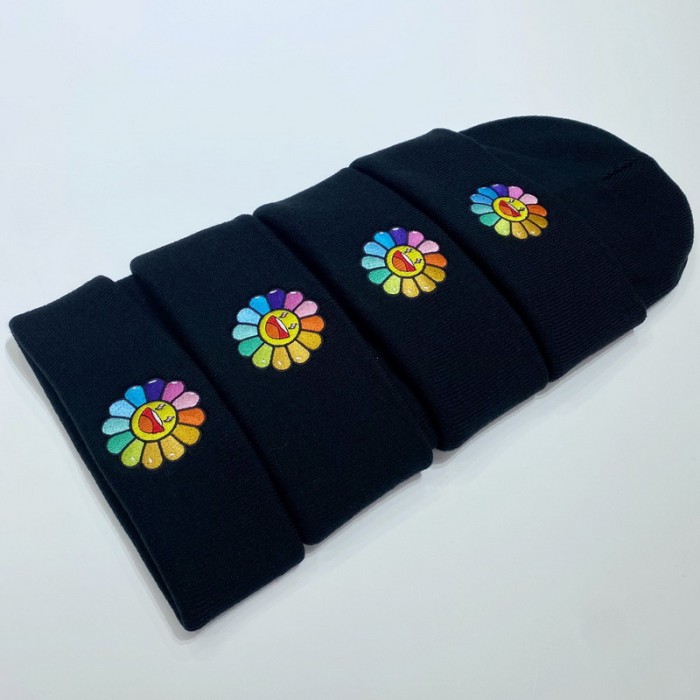 J Balvin X Takashi Murakami black Knitted hat HFYMMZ040