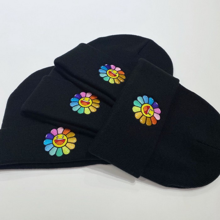 J Balvin X Takashi Murakami black Knitted hat HFYMMZ040