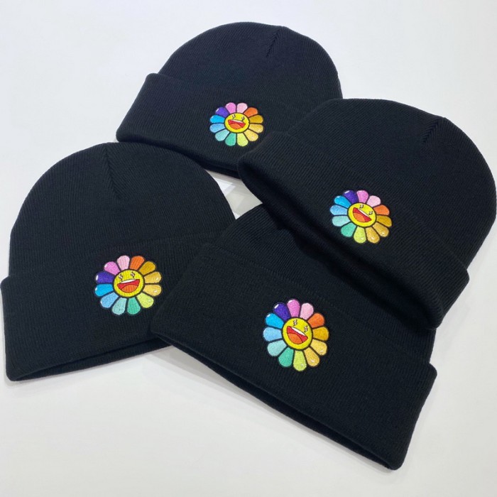 J Balvin X Takashi Murakami black Knitted hat HFYMMZ040