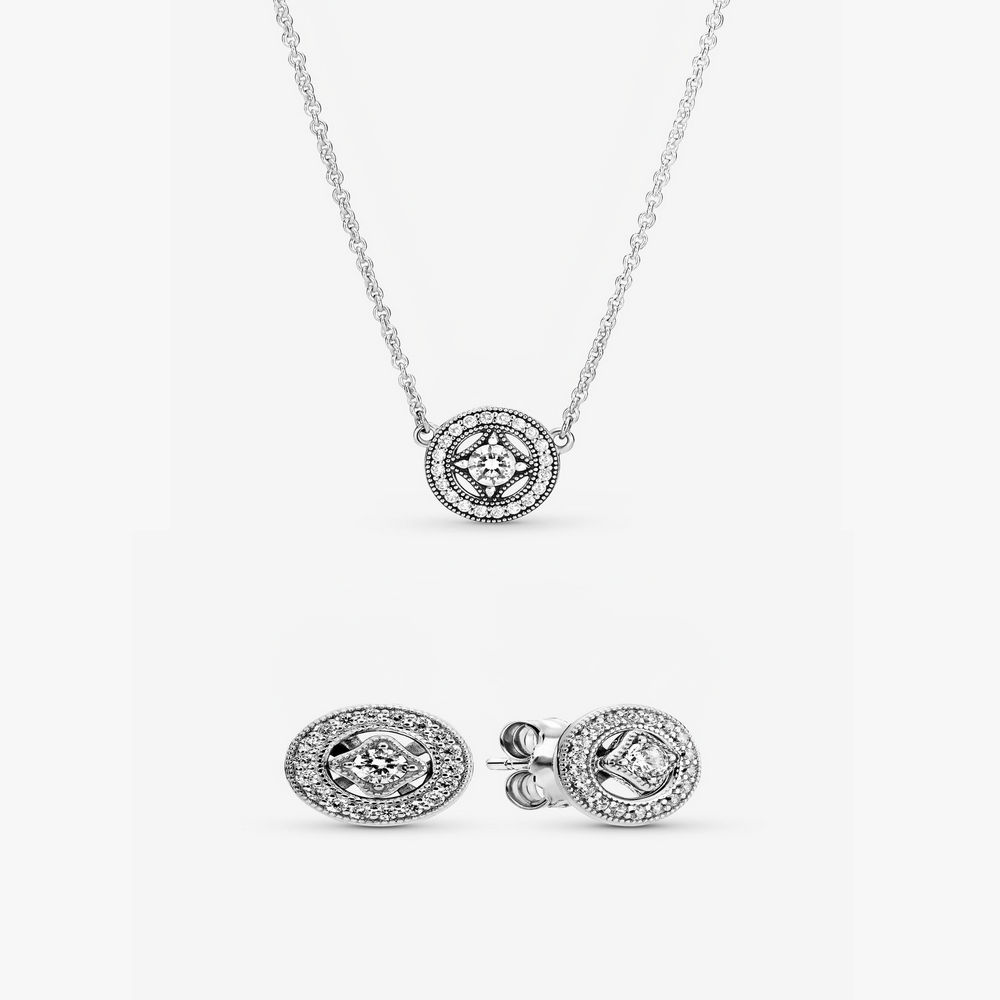 Vintage Circle Collier Necklace and 