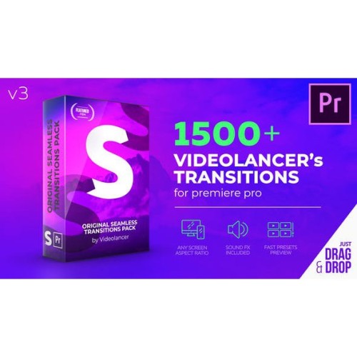 1500 Seamless Transitions for Premiere Pro V3 (Updated Support Adobe 2020)- Full