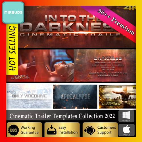 37 Premium Cinematic Trailer Templates Collection 2022 + Tutorial for After Effects Volume 1 (Crazy Deals)