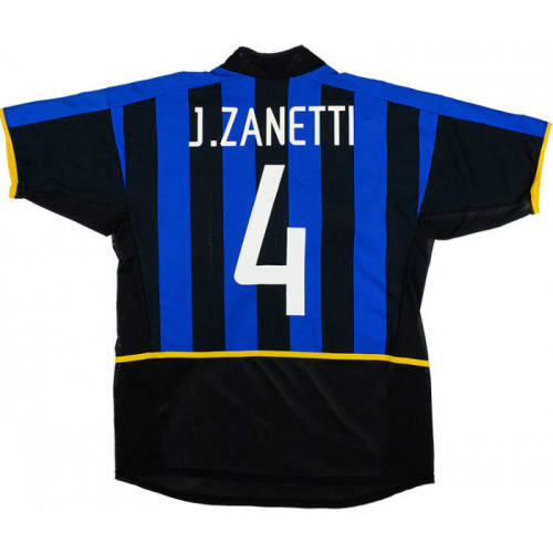 Inter Milan 2002/2003 Home Retro Jersey J.Zanetti #4