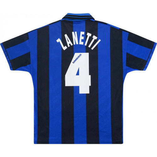 Inter Milan 1995/1996 Home Retro Jersey #4 Zanetti