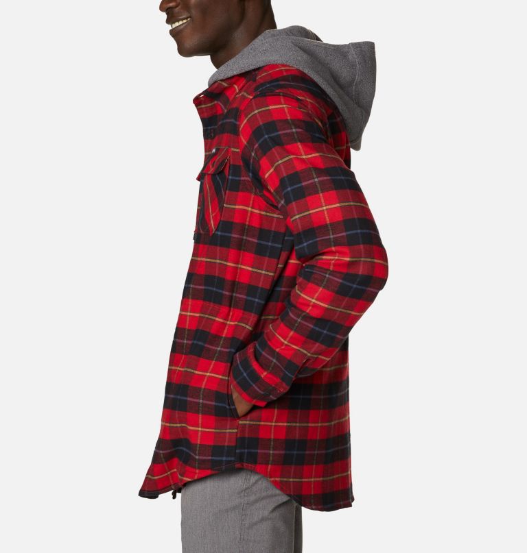 men's flare gun stretch flannel hoodie