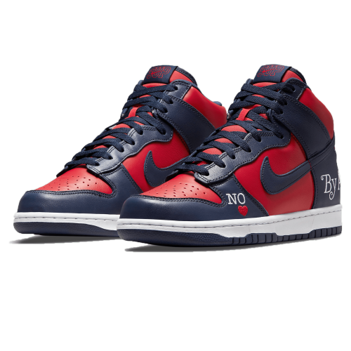 Supreme x Nike Dunk High SB 'By Any Means - Red Navy' DN3741-600