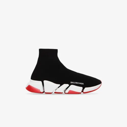 Women's Speed 2.0 Clear Sole Recycled Knit Sneaker in Black 654045W2DI21096