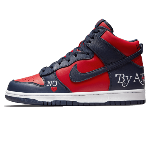 Supreme x Nike Dunk High SB 'By Any Means - Red Navy' DN3741-600