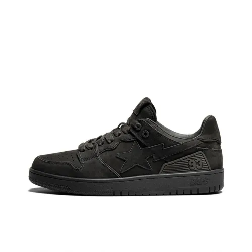A BATHING APE BAPE SK8 STA TRIPLE BLACK NUBUCK 1H80-191-009