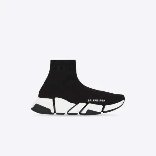 Women's Speed 2.0 Recycled Knit Sneaker Bicolor Sole in Black/wh 617196W2DB21015