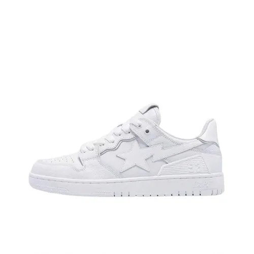A BATHING APE BAPE SK8 STA TRIPLE WHITE PATENT LEATHER STA LOGO 1I70-191-010