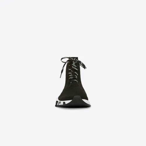 Women's Speed Lace Up Graffiti Recycled Knit Sneaker in Black/wh 617220W2DB71015
