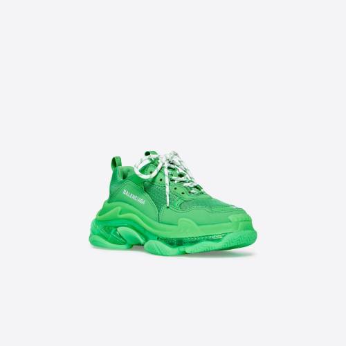 Women's Triple S Sneaker Clear Sole in Fluo Green 544351W2GA13510