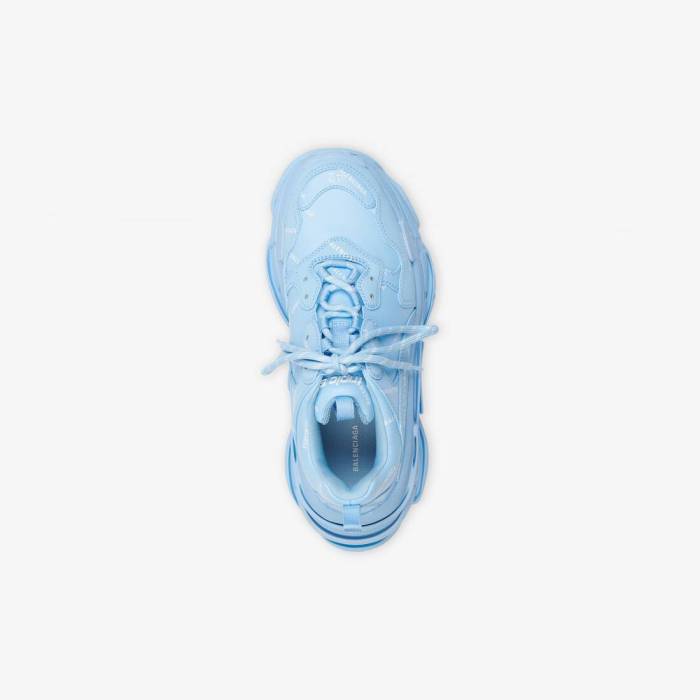Men's Triple S Sneaker Allover Logo in Blue 536737W2FA14090