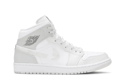 Air Jordan 1 Mid Swoosh Logo - Grey Camo DC9035-100