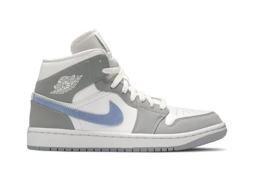 Wmns Air Jordan 1 Mid Wolf Grey Aluminum BQ6472-105
