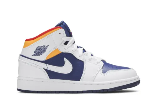 Air Jordan 1 Mid GS White Deep Royal Blue 554725-131