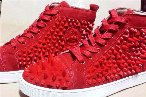 Super Max Perect Christian Louboutin Louis Pik Pik Men's Flat red(with receipt)