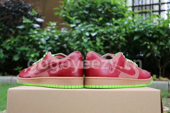 Authentic Nike Dunk Low 1-Piece Laser Varsity Red Chartreuse