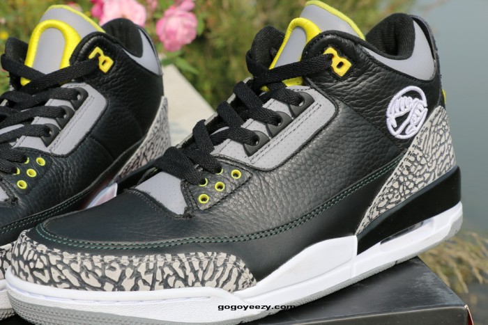 Authentic Air Jordan 3 Oregon Ducks Black