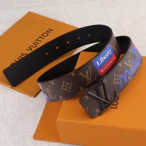 Super Perfect Quality LV Belts(100% Genuine Leather Steel Buckle)-1409