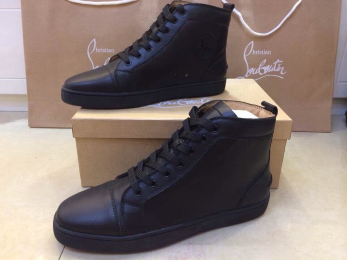 Super Max perfect Christian Louboutin High Top Black leather Sneaker(with receipt)