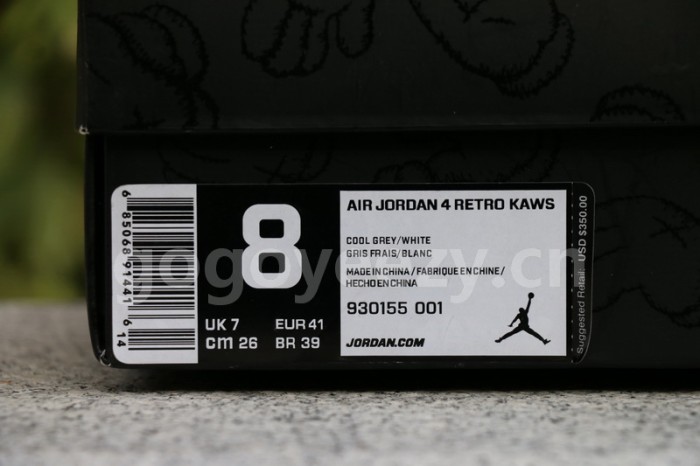 Authentic Kaws x Air Jordan 4 Black