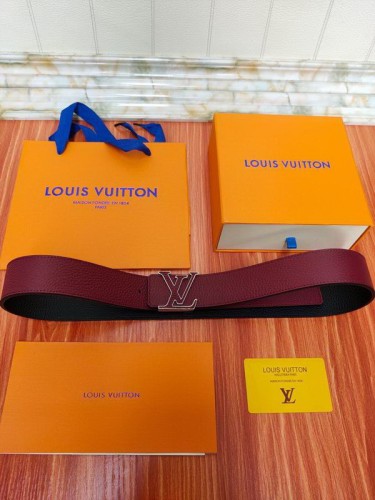 Super Perfect Quality LV Belts(100% Genuine Leather Steel Buckle)-1335